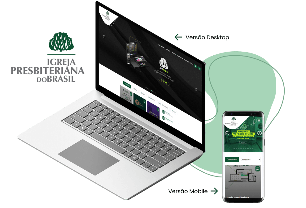 Imagem mostrando o desktop e o mobile da ipb